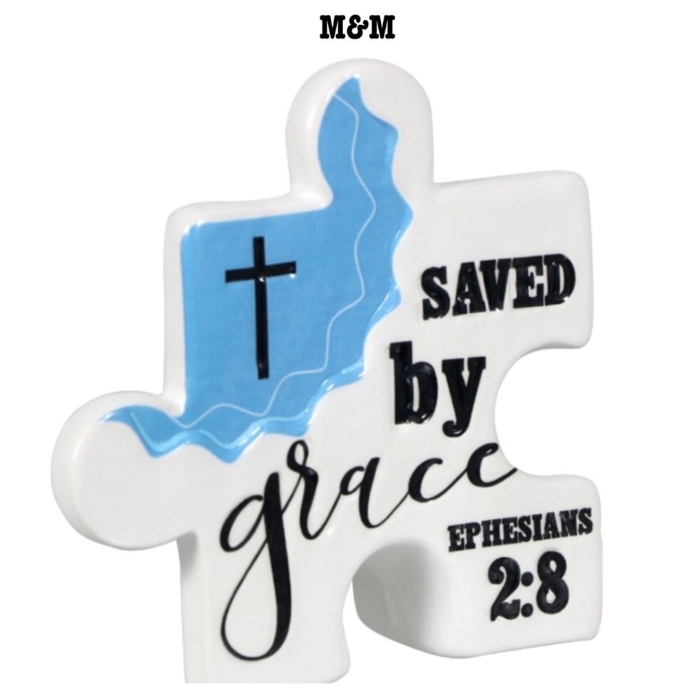 Brand New Ceramic Plaques Inspirational Phras Saved by grace